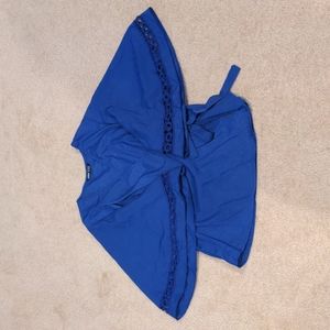 Shein Wrap knot Navy Blue Blouse